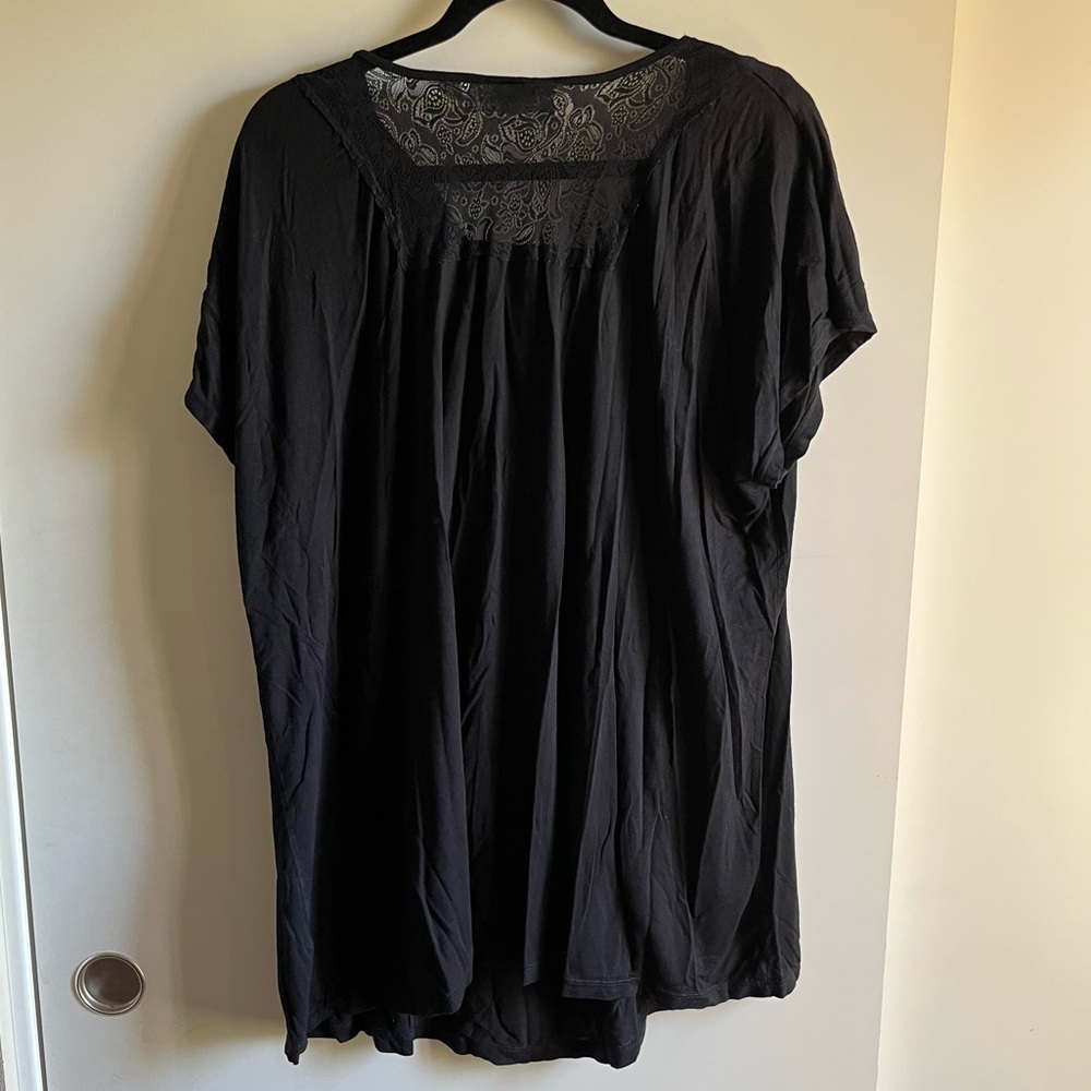 Black Torrid Short Sleeve Lace And Open Cowl Reversible Top, Size 3